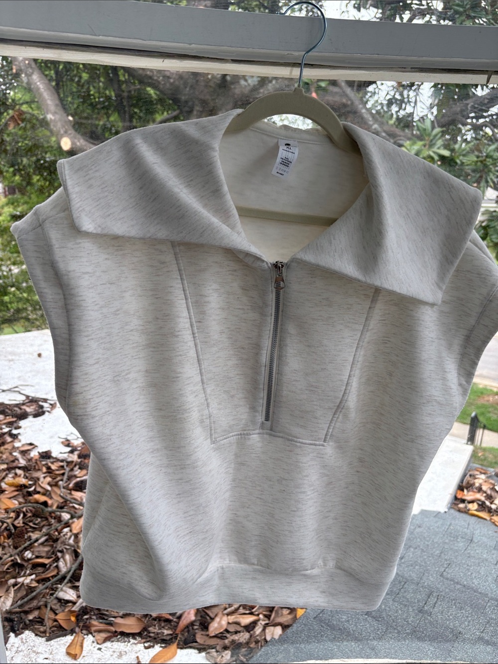 Yogalicious Cream Half-Zip Cropped Sweatshirt-xL